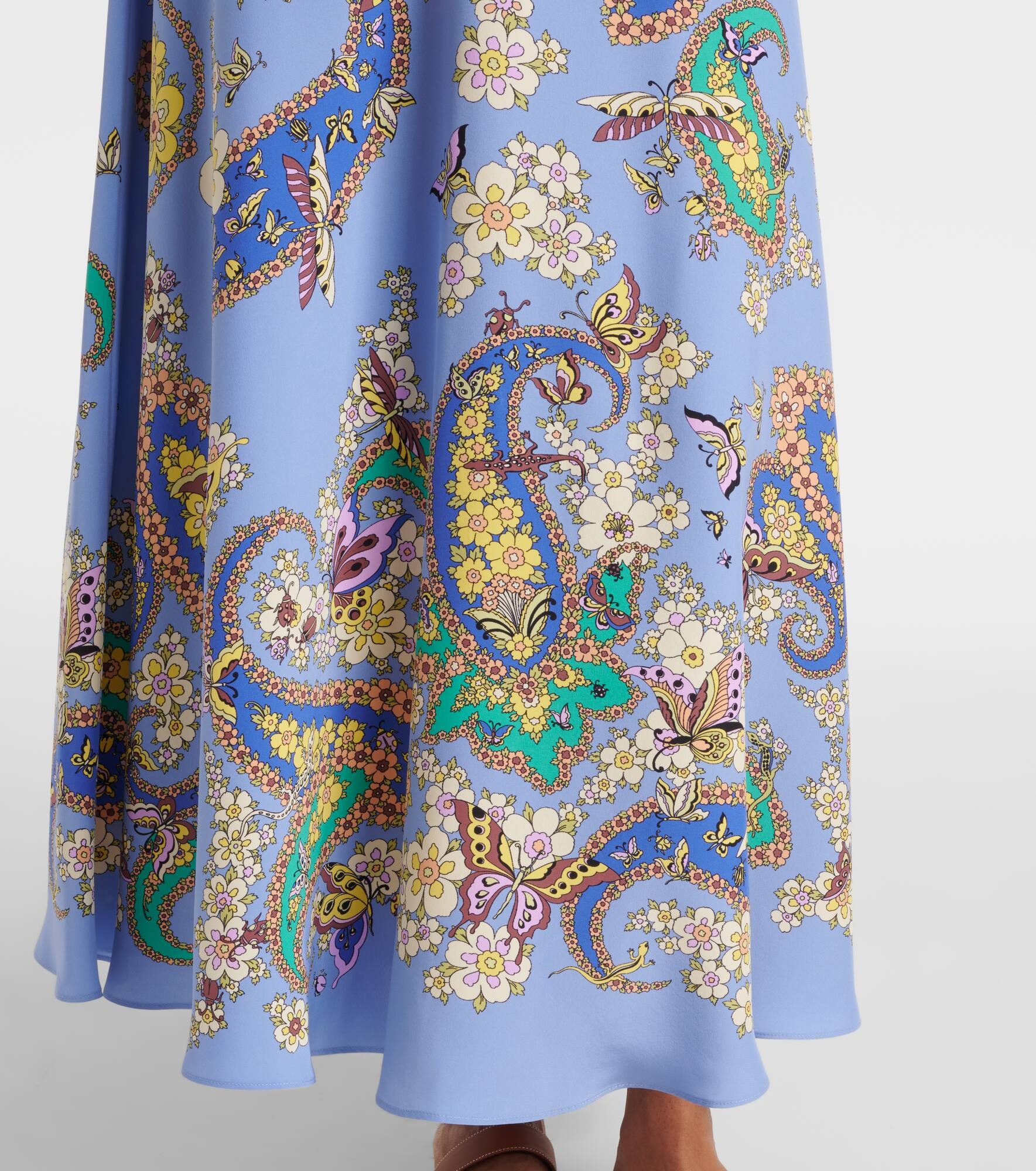 Floral silk maxi skirt - 5
