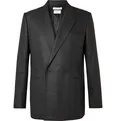 Charcoal Double-Breasted Cashmere-Blend Blazer - 8