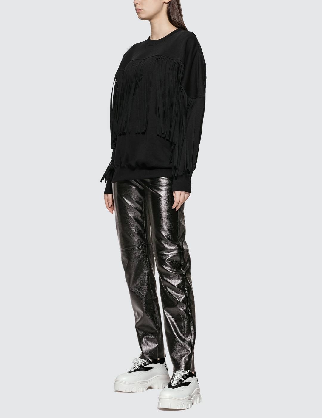 Faux Leather Straight Leg Pants - 4