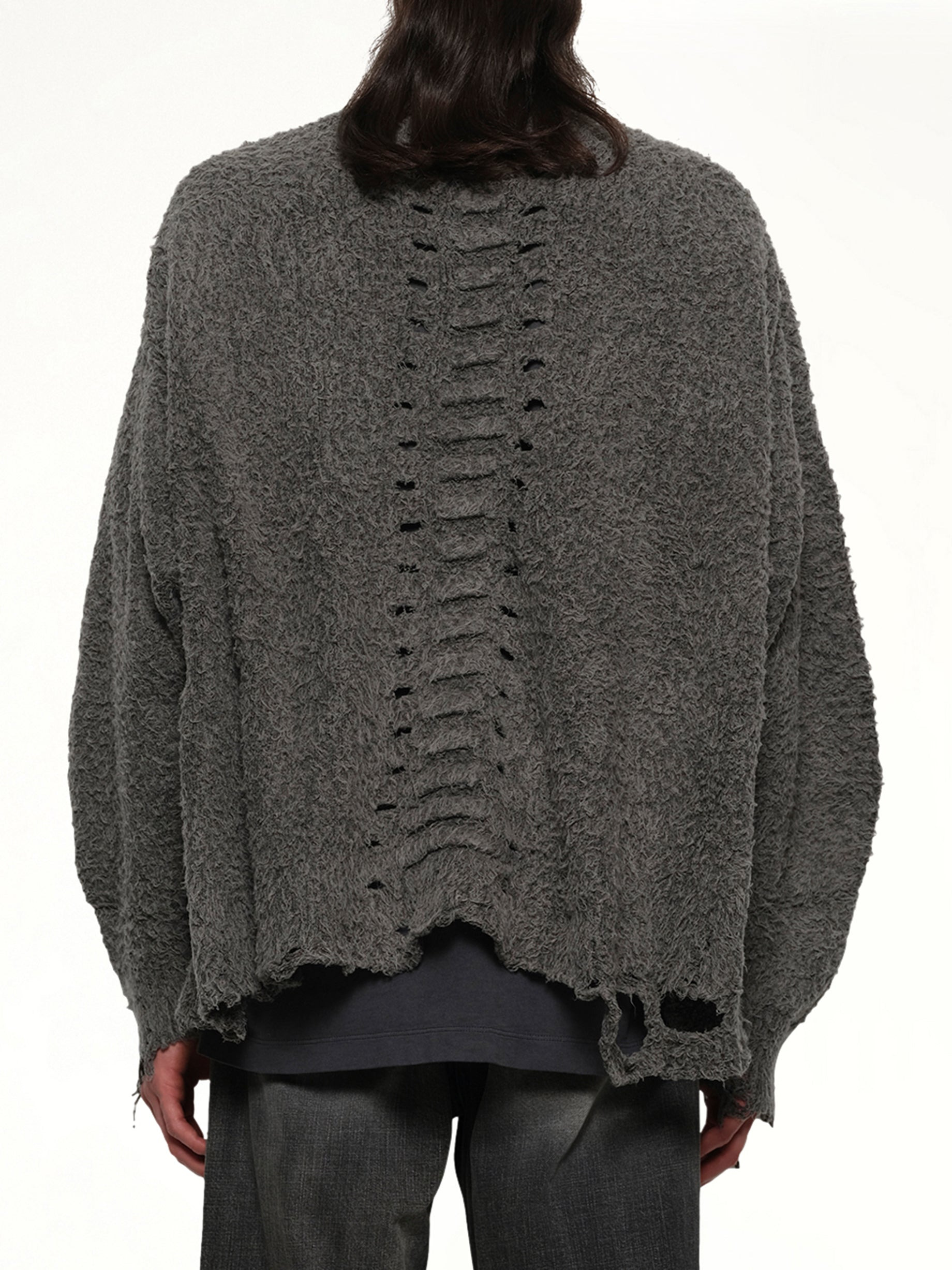 Backbone Knit Cardigan in Grey - 5