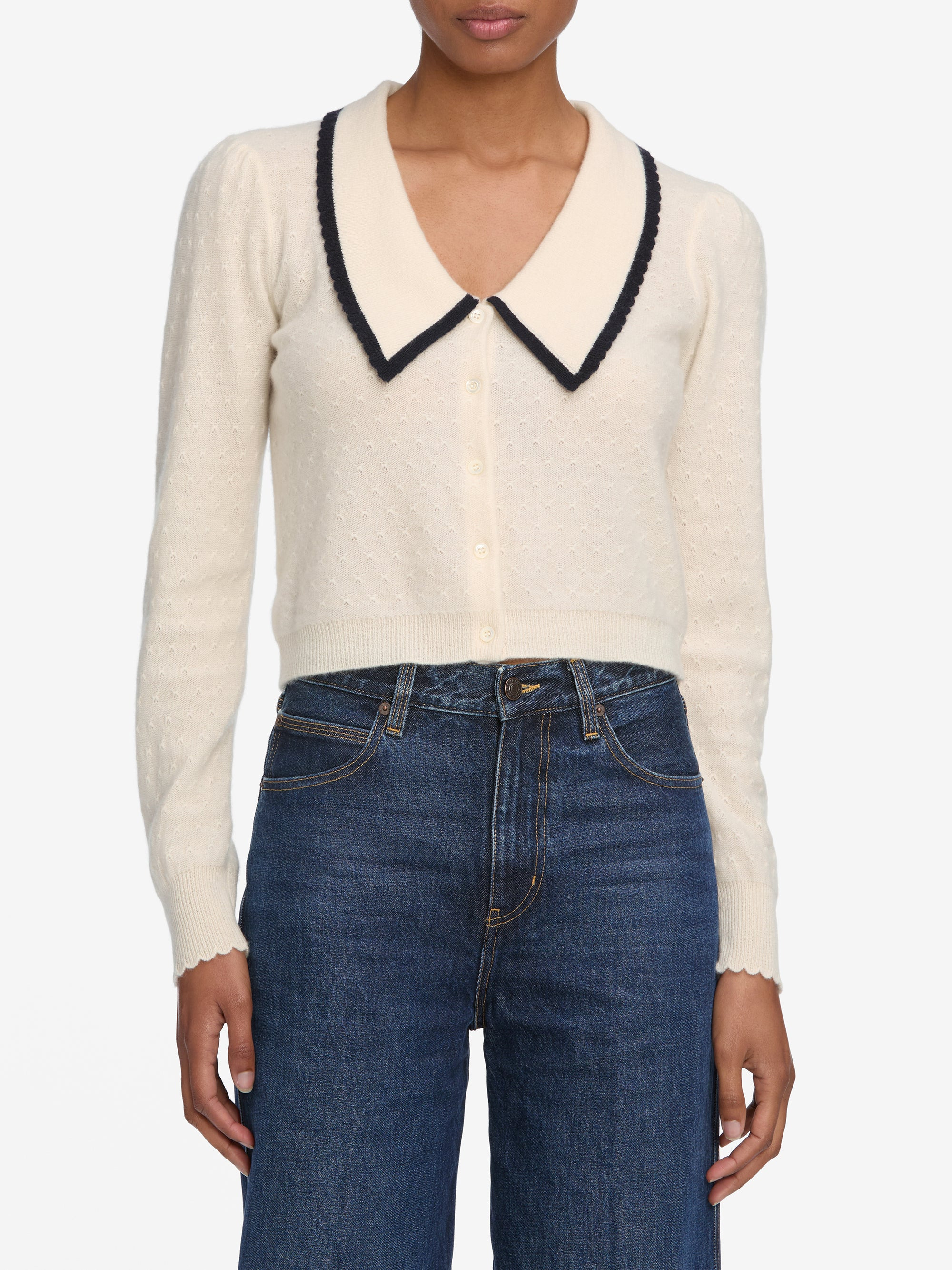 Cashmere Sailor Sweater in Cream Multi - 3