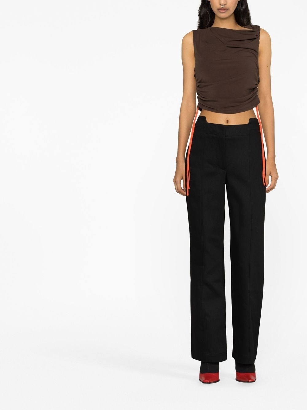 panelled straight-leg trousers - 2
