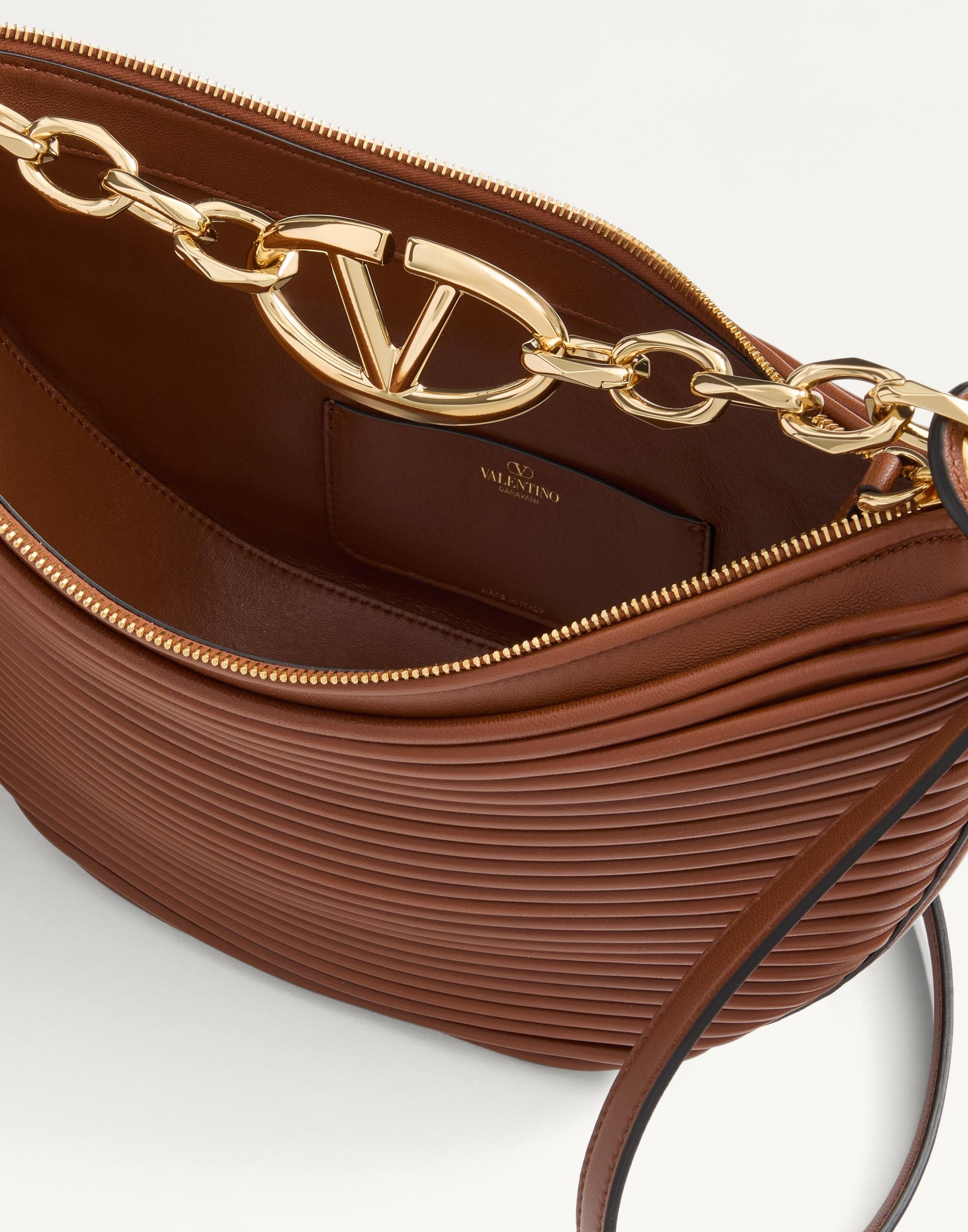 SMALL VLOGO MOON HOBO BAG IN NAPPA LEATHER WITH CHAIN - 6