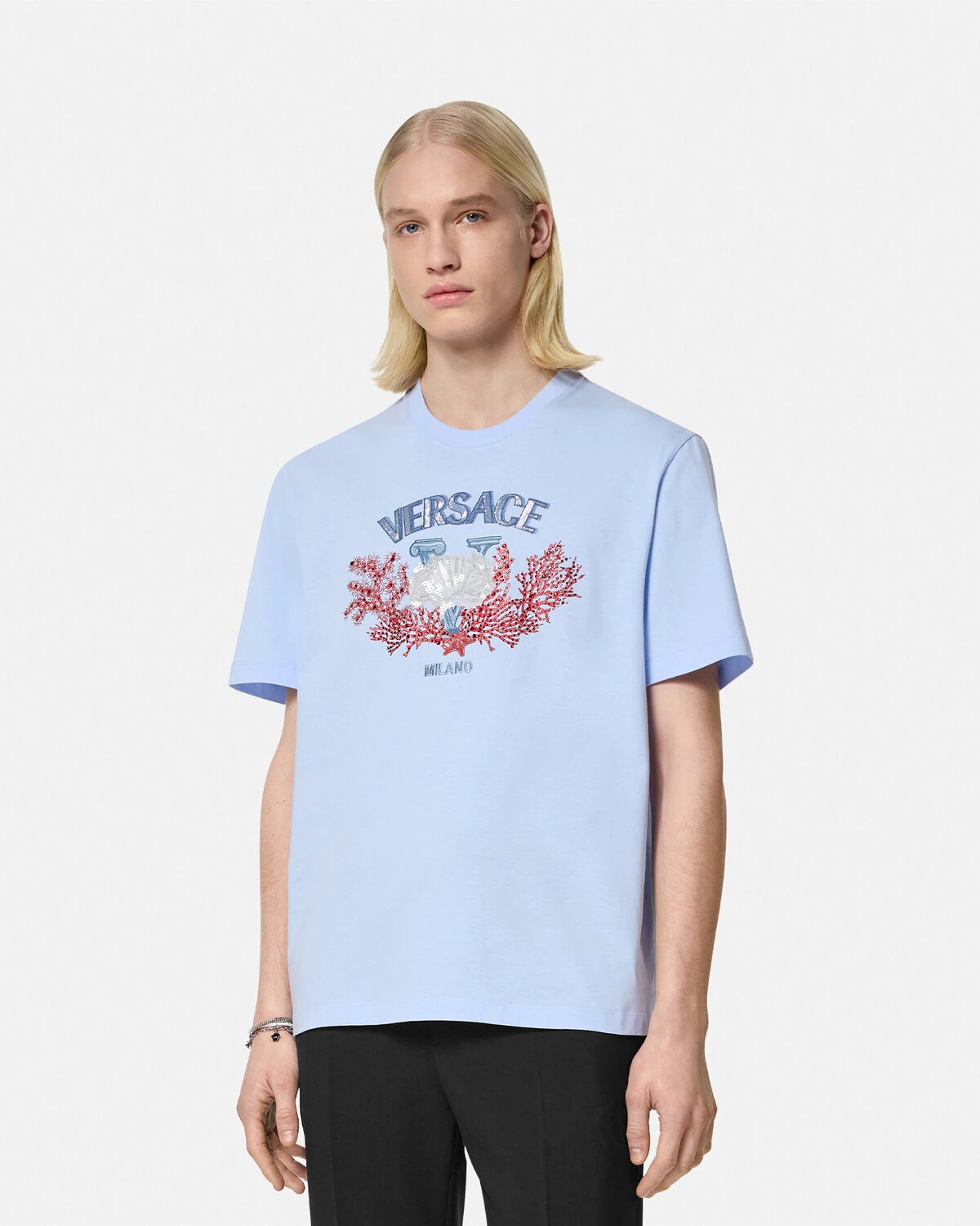 Embroidered University Coral T-Shirt - 4