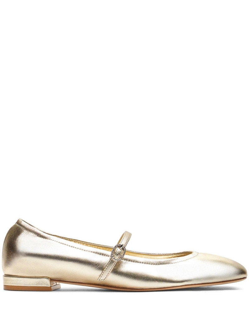 Claris crystal-embellished leather ballerina shoes 1