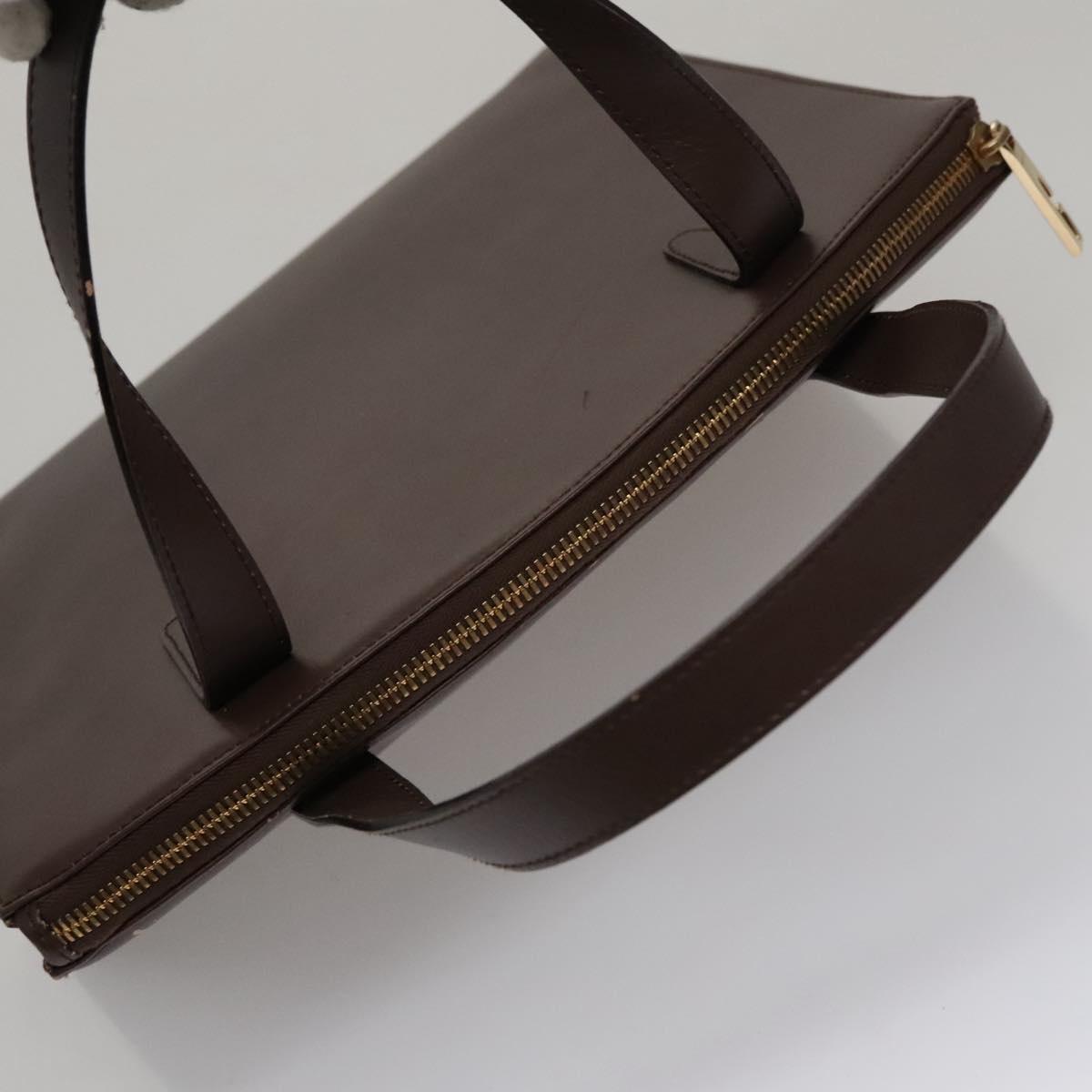 GUCCI Hand Bag Leather Outlet Brown Gold - 6
