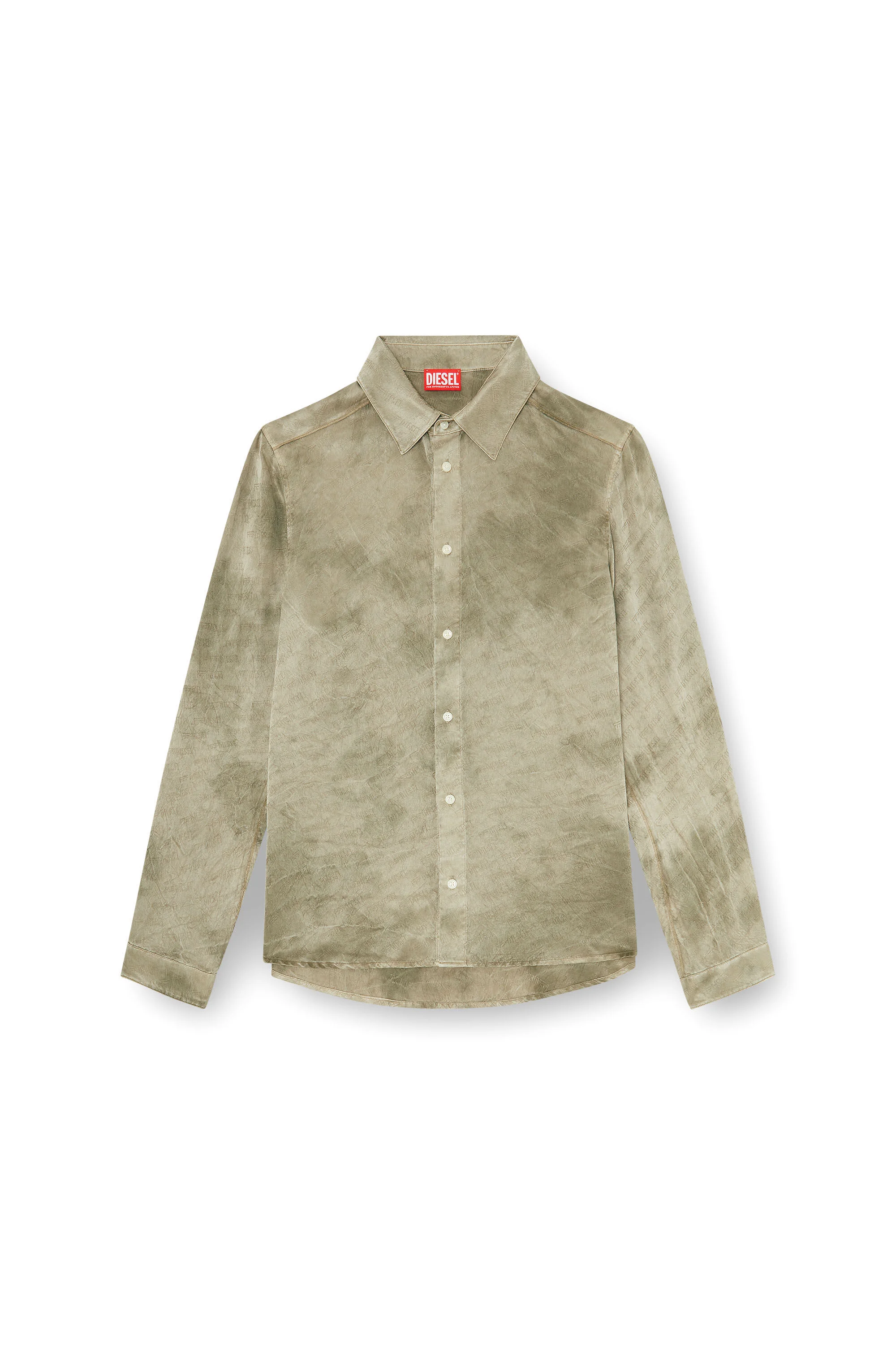 SHIRT IN LOGO-JACQUARD CRINKLED SATIN - 1