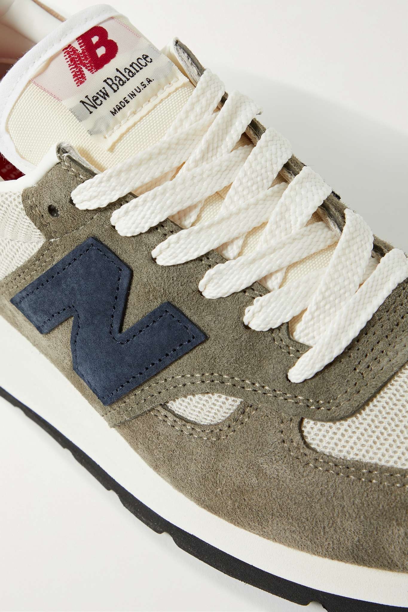 M990v1 suede and mesh sneakers - 4