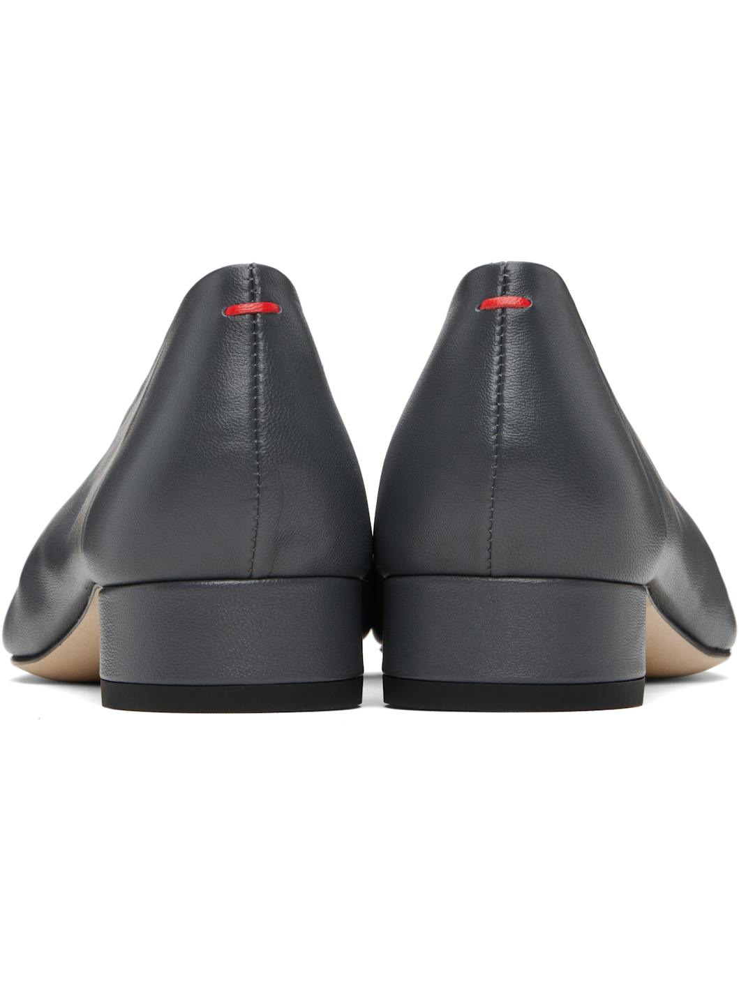 Gray Delia Low-Heeled Ballet Heels - 2