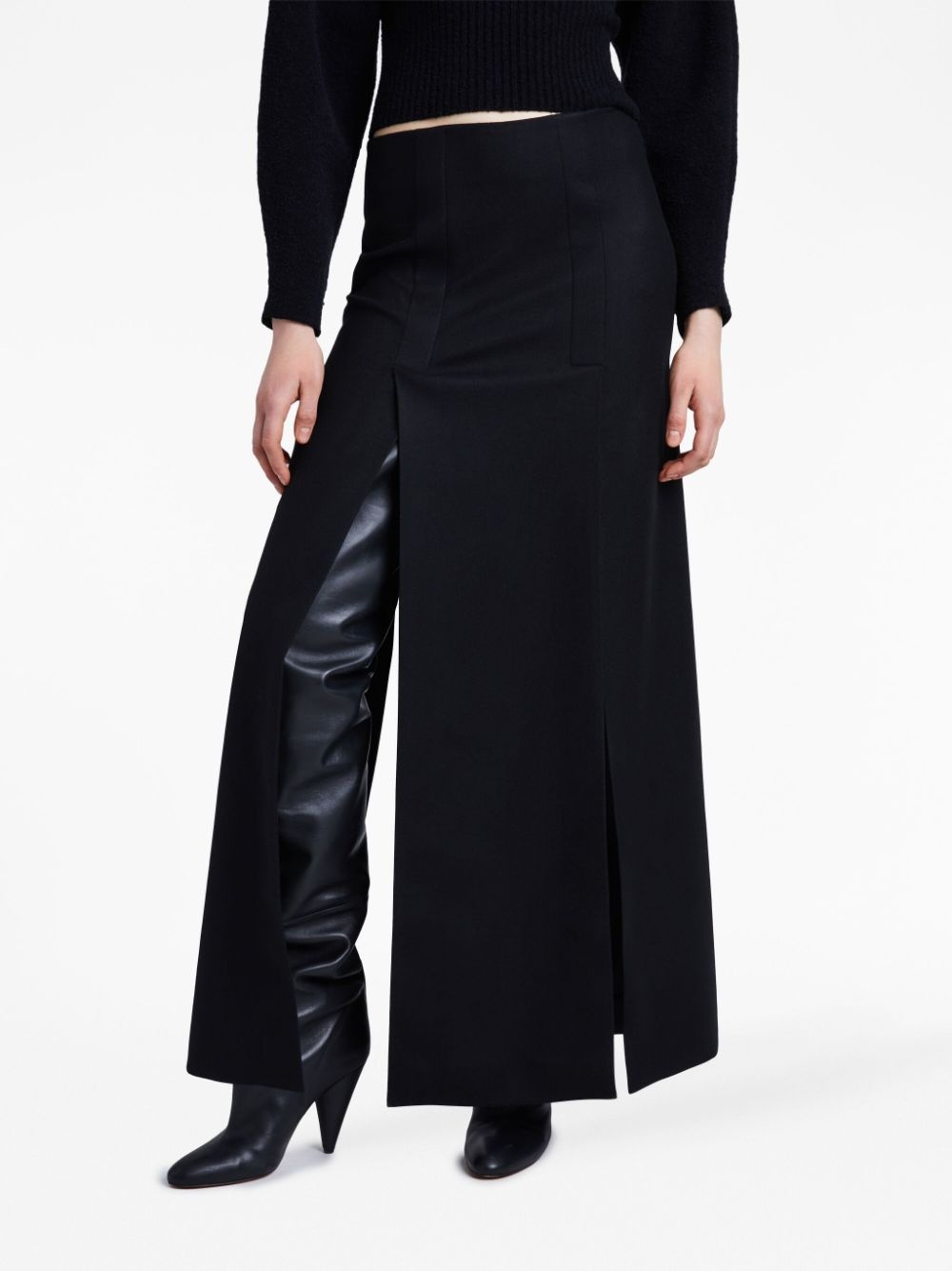 felted slit maxi skirt - 5