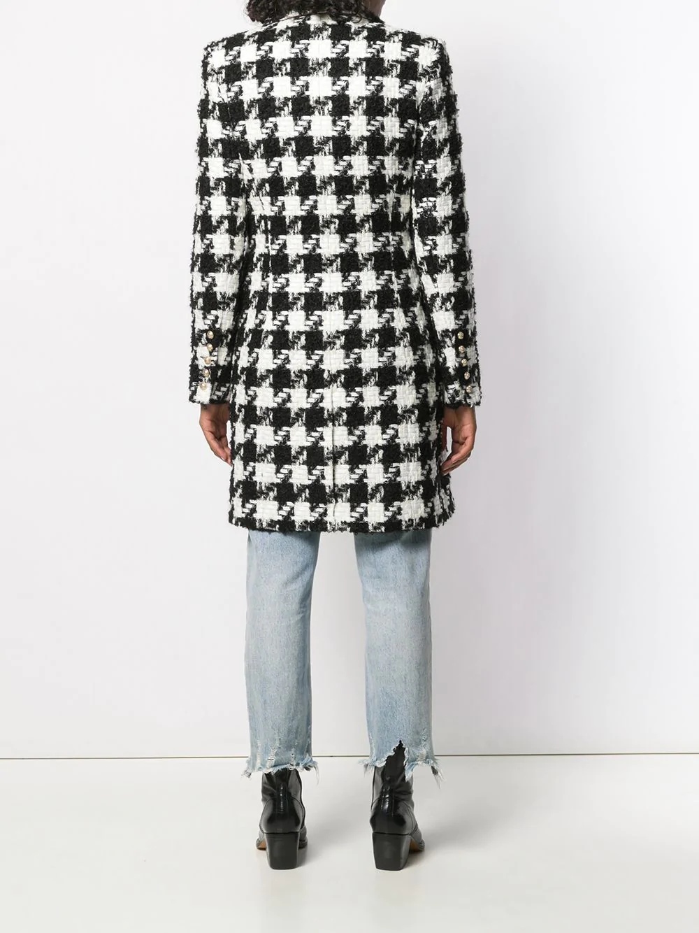 houndstooth double-breasted coat - 4