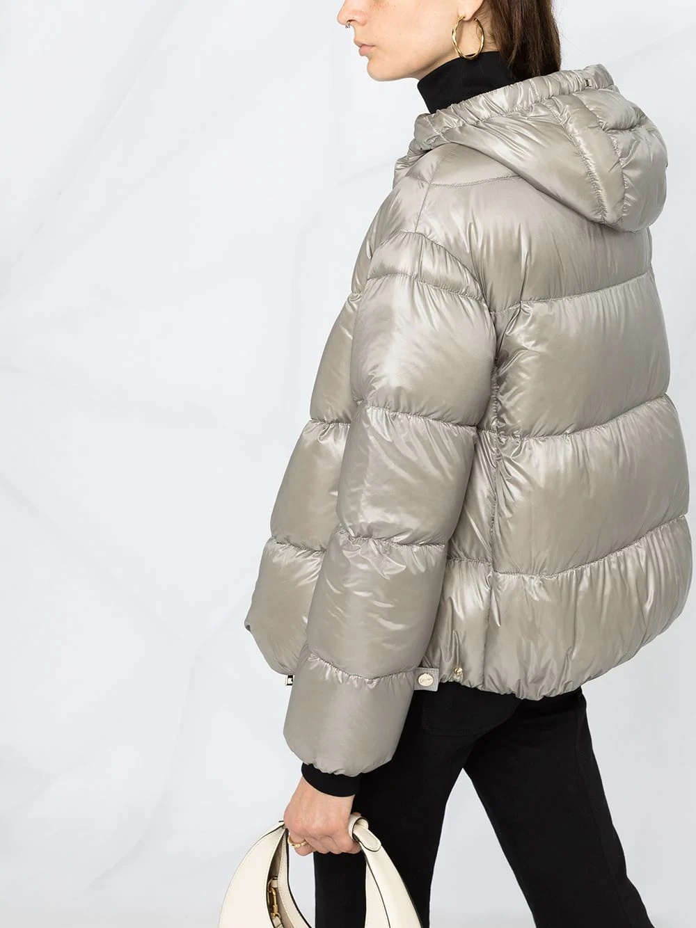 metallic quilted puffer jacket - 3