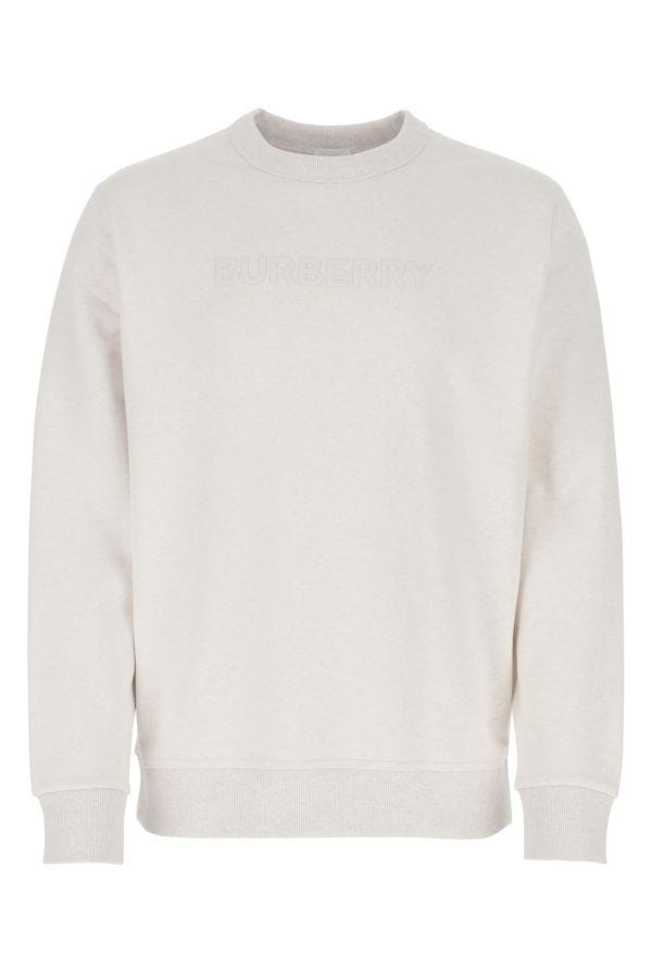 BURBERRY Melange Chalk Stretch Cotton Sweatshirt - 1