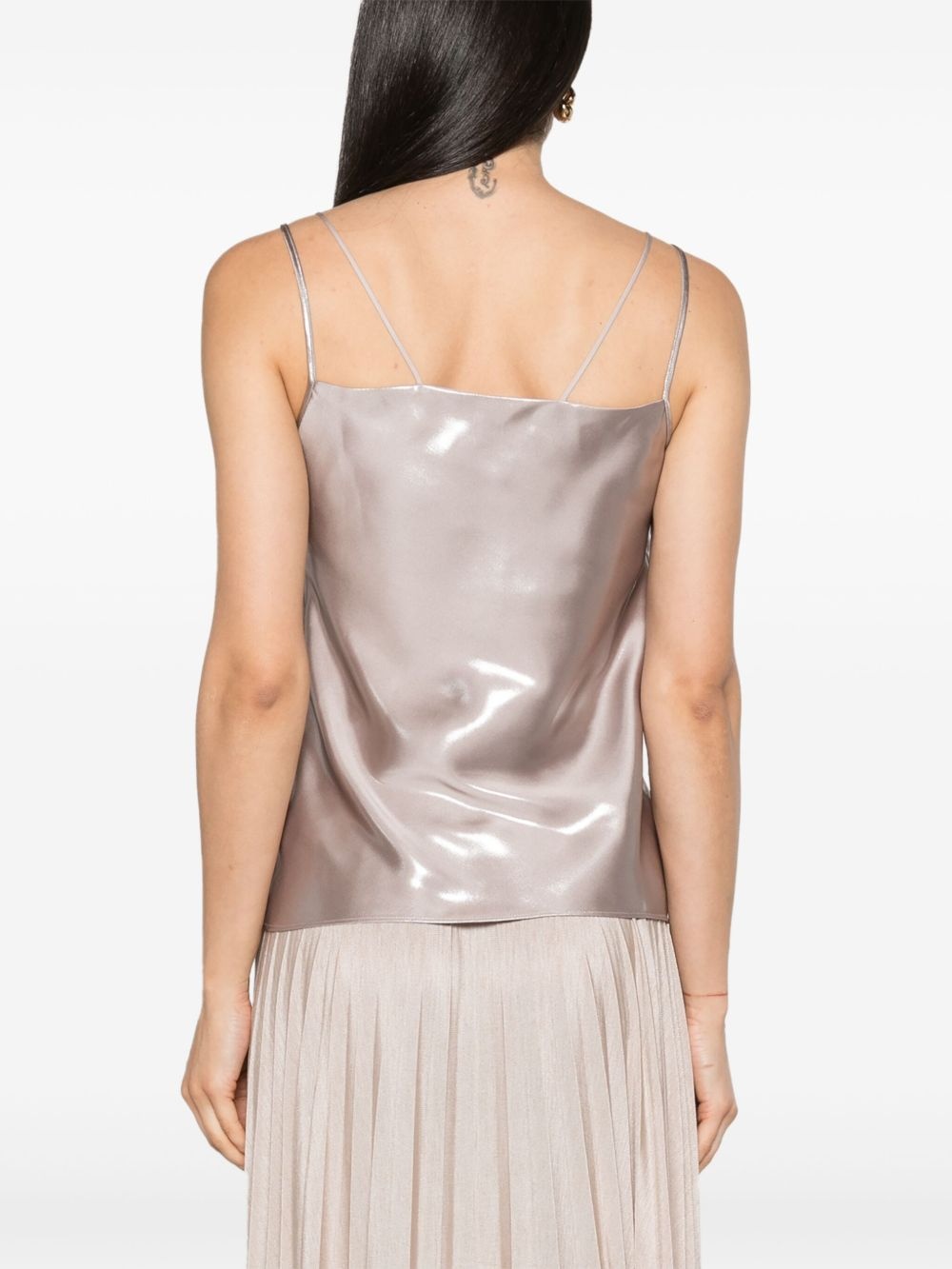 V-neck metallic-sheen tank top - 4