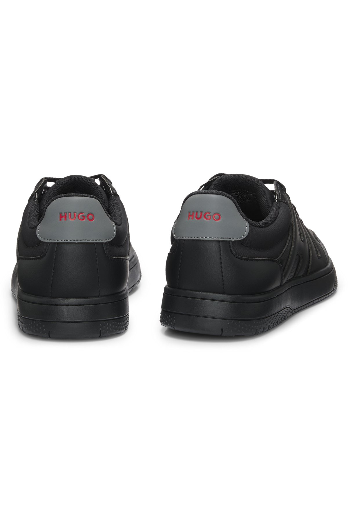 FAUX-LEATHER TRAINERS WITH LOGO UPPERS - 5