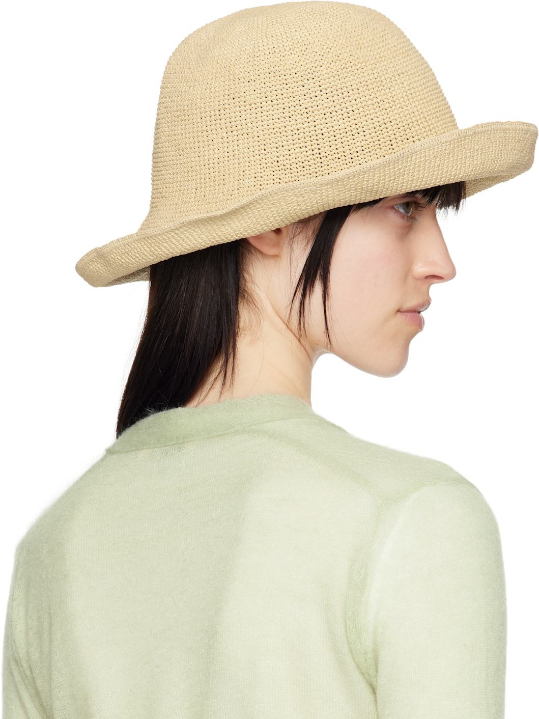 Beige Monogram-Embellished Bucket Hat - 3
