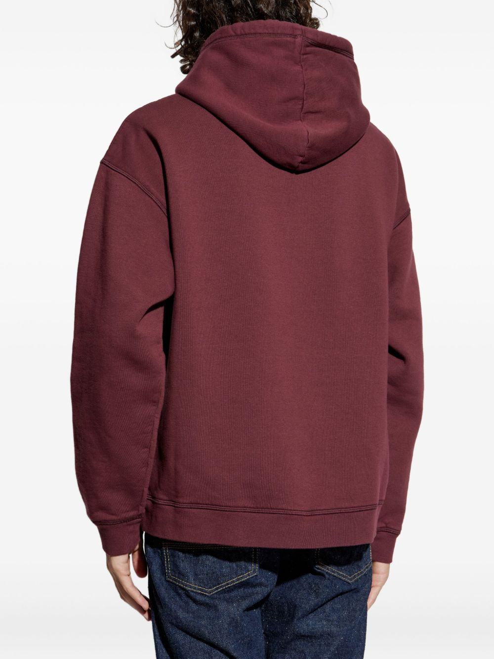 lettering-print hoodie - 4