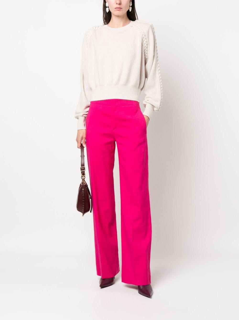 high-waisted tailored trousers - 2