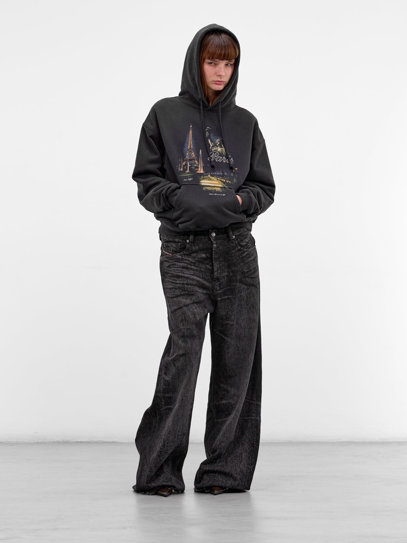 VETEMENTS Black Molleton Paris Graphic Hoodie outlook