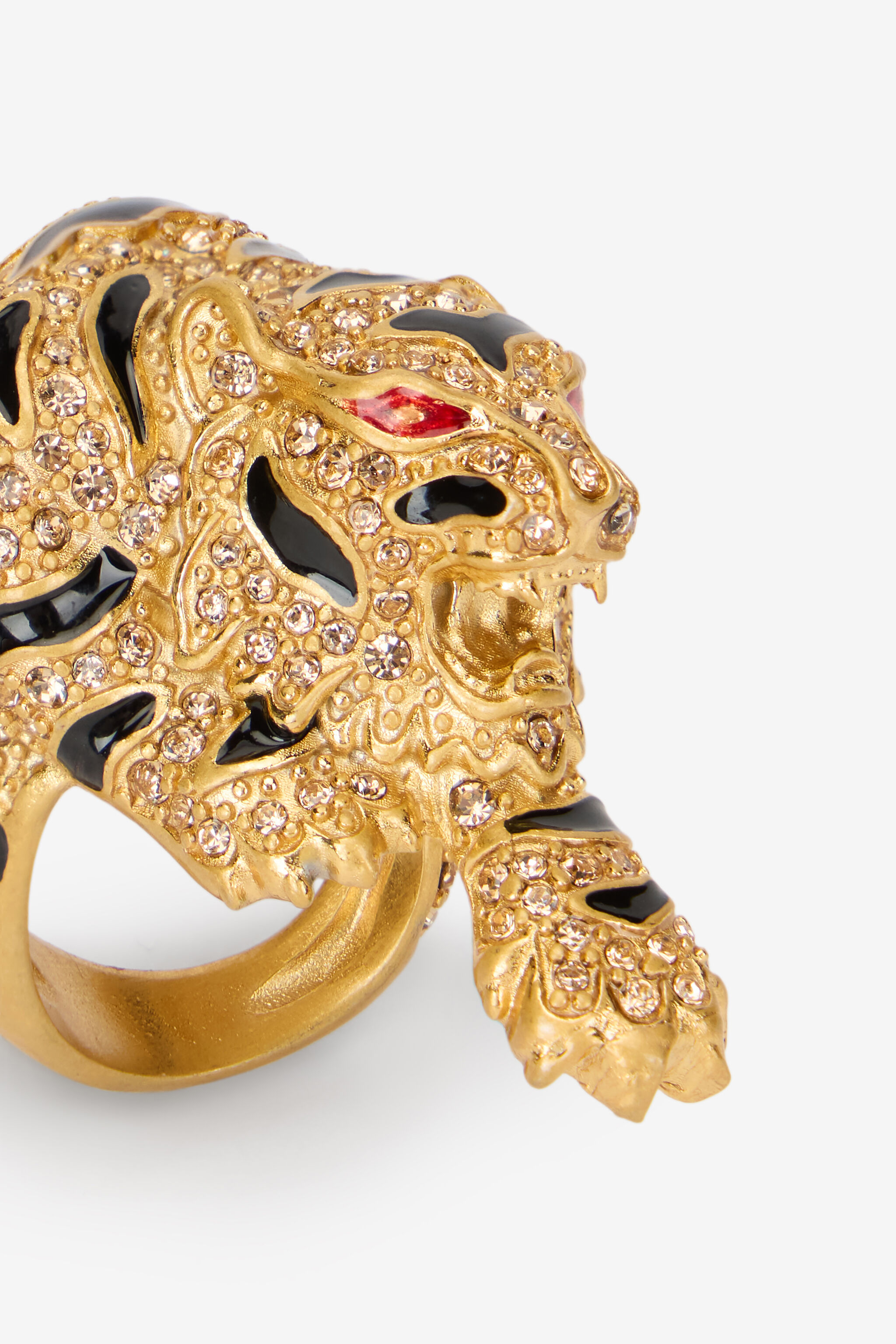 Gold Crystal-Embellished Roar Ring - 5
