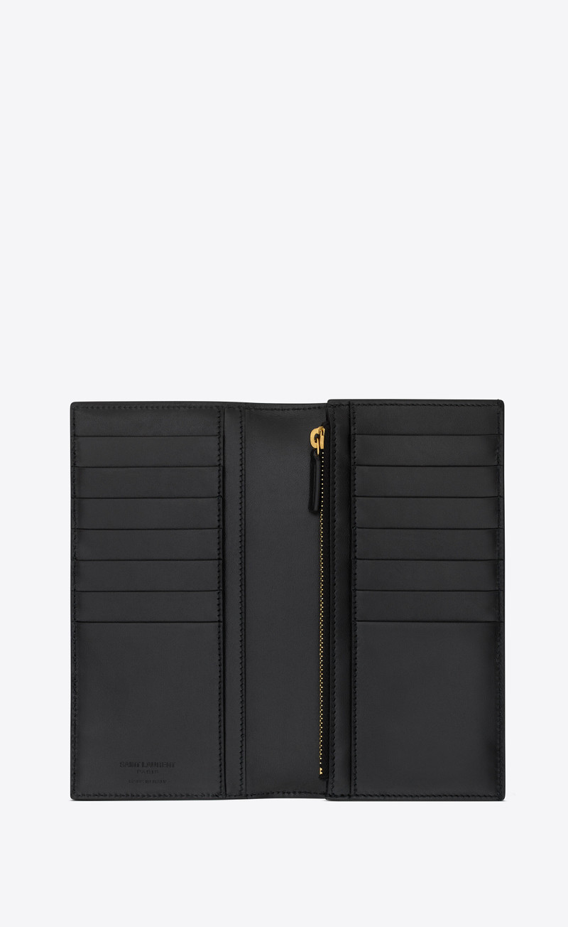saint laurent paris continental wallet in coated bark leather 4