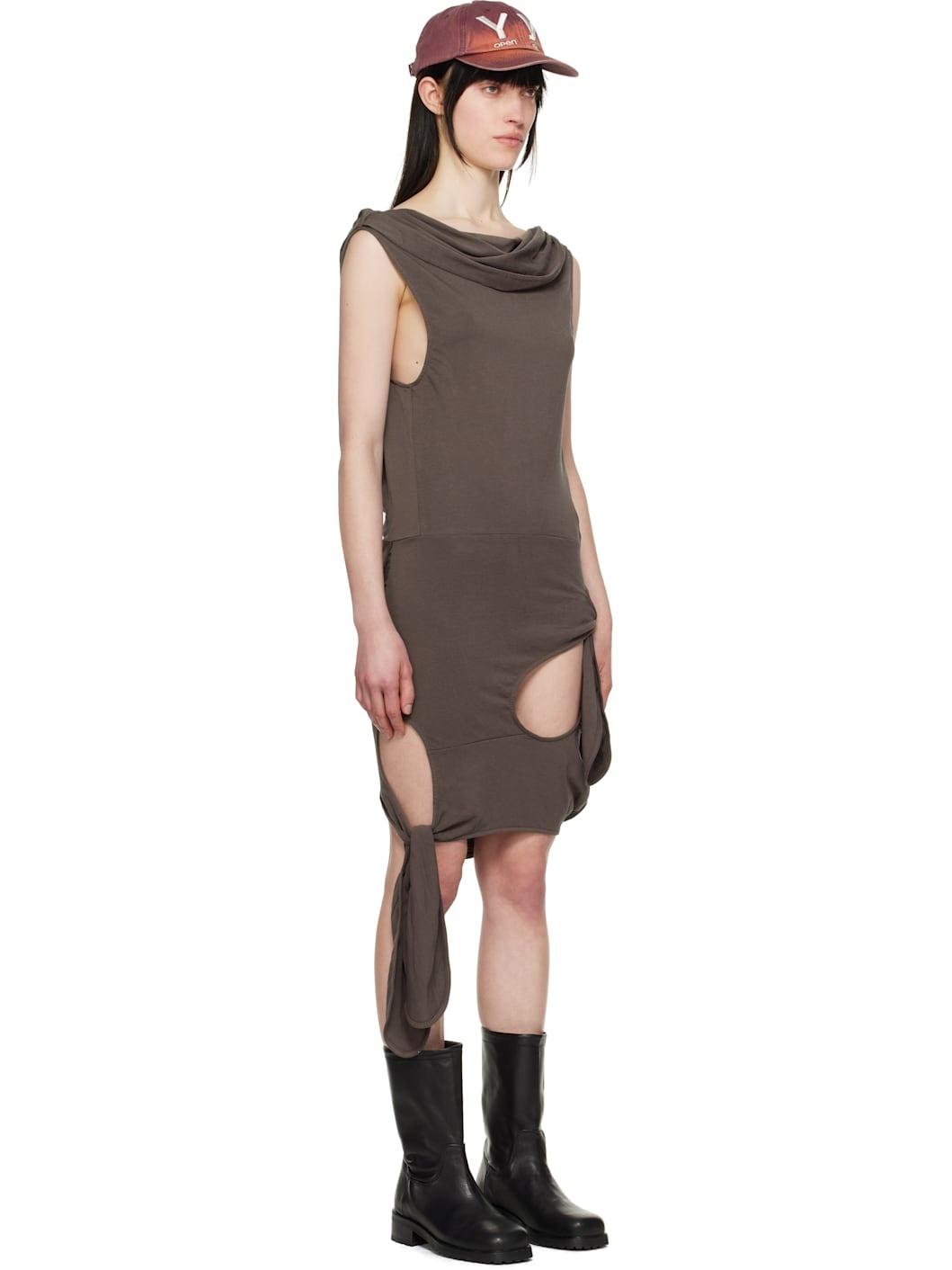 SSENSE Exclusive Brown Deconstructed Minidress - 2