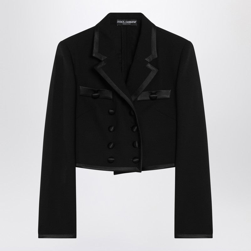 Dolce&Gabbana Cropped Double-Breasted Black Jacket Women - 1