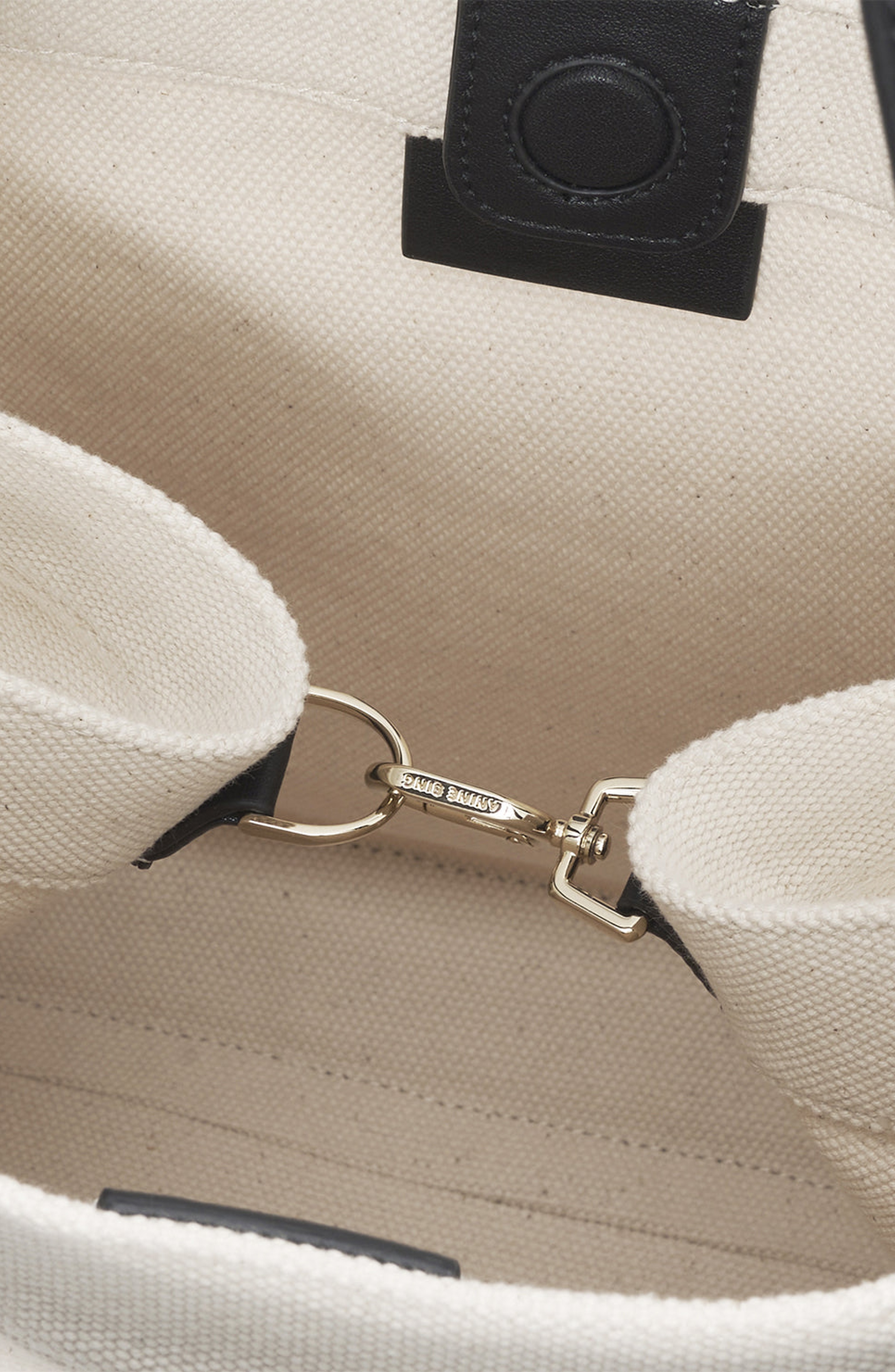 ANINE BING Cara Tote in Natural Canvas /Black at Nordstrom - 9