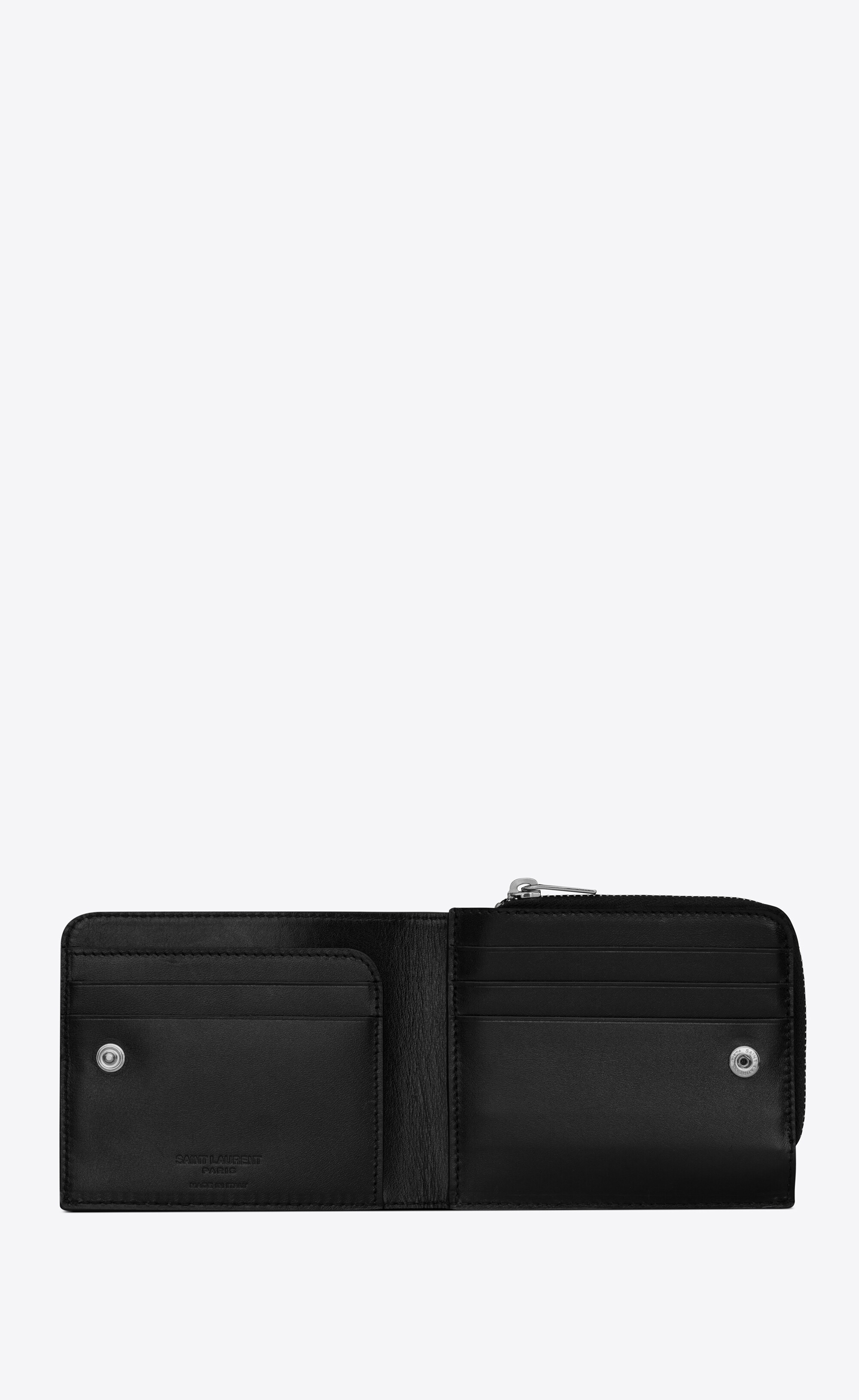 east/west zip-around wallet in grain de poudre embossed leather - 10