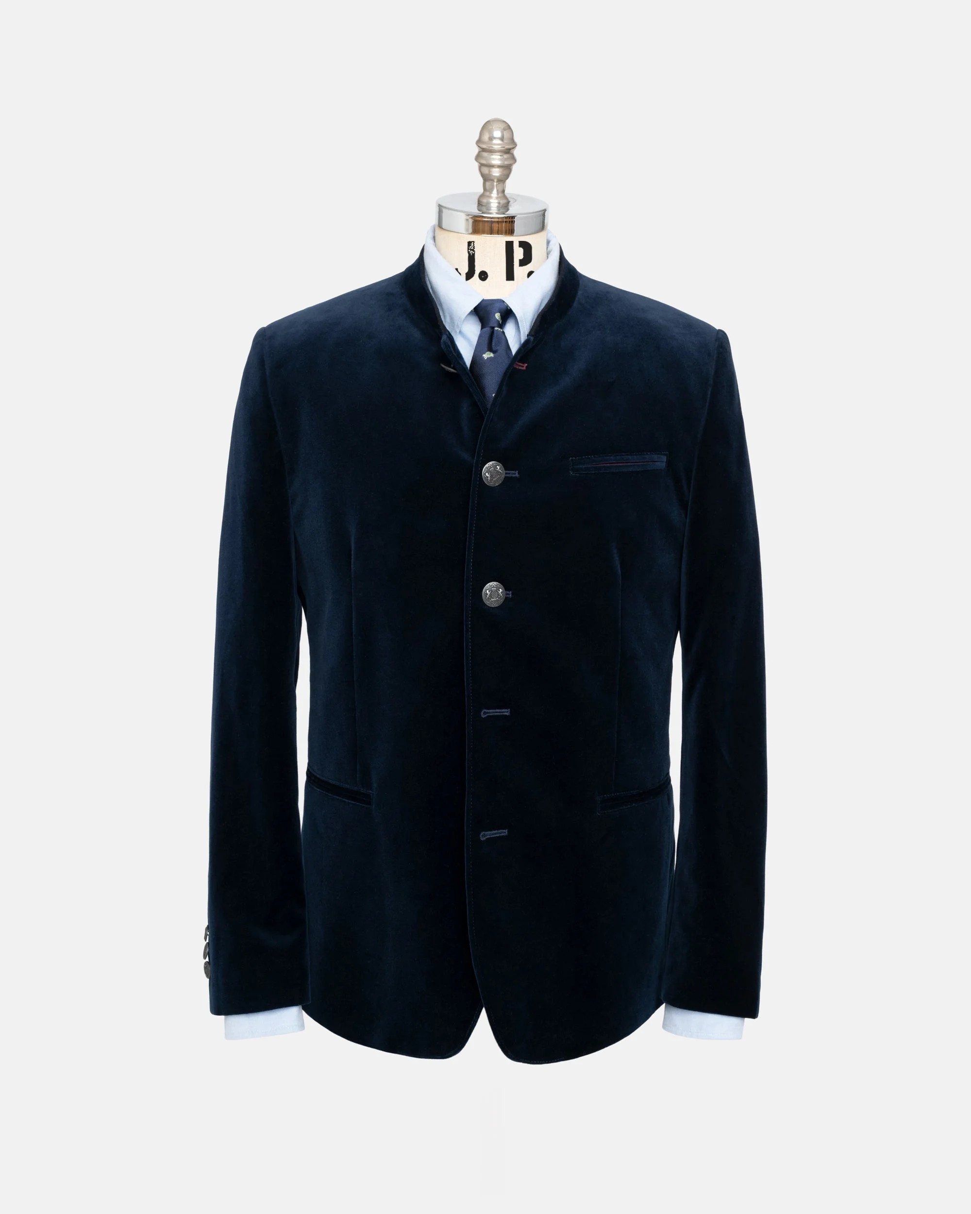 MADE-IN-AUSTRIA NAVY VELVET TYROLEAN JACKET - 1
