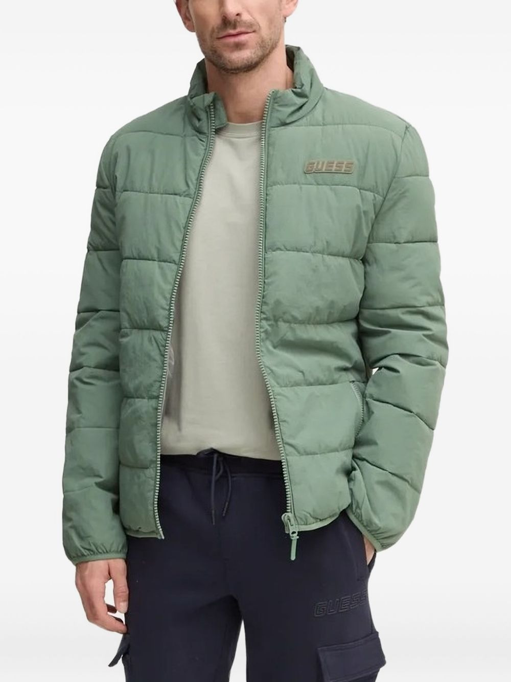 quilted-logo jacket - 1