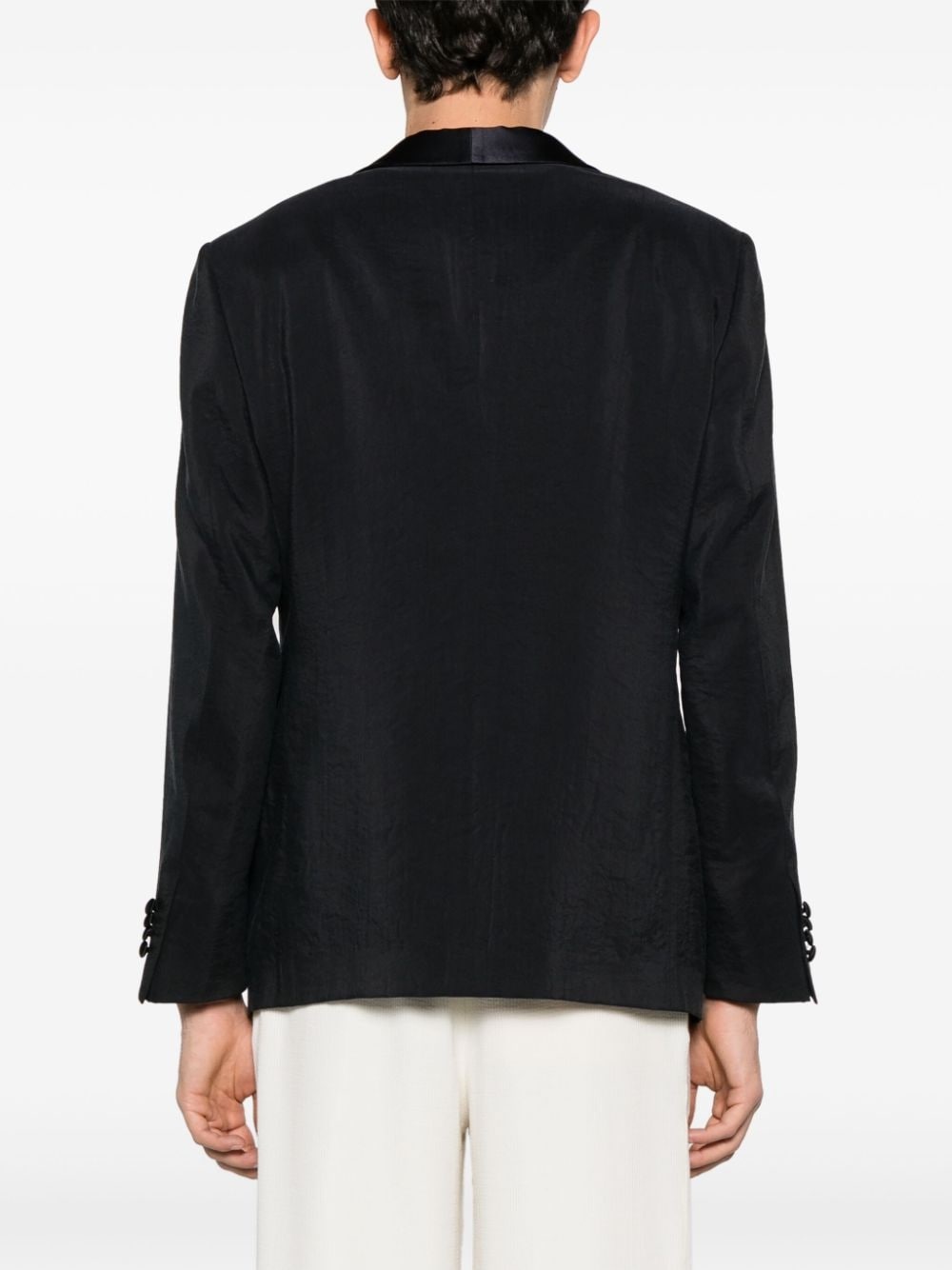crease-effect single-breasted blazer - 4