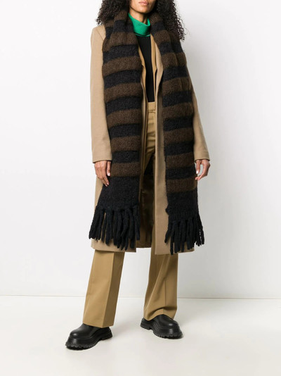 Moncler striped knitted scarf outlook