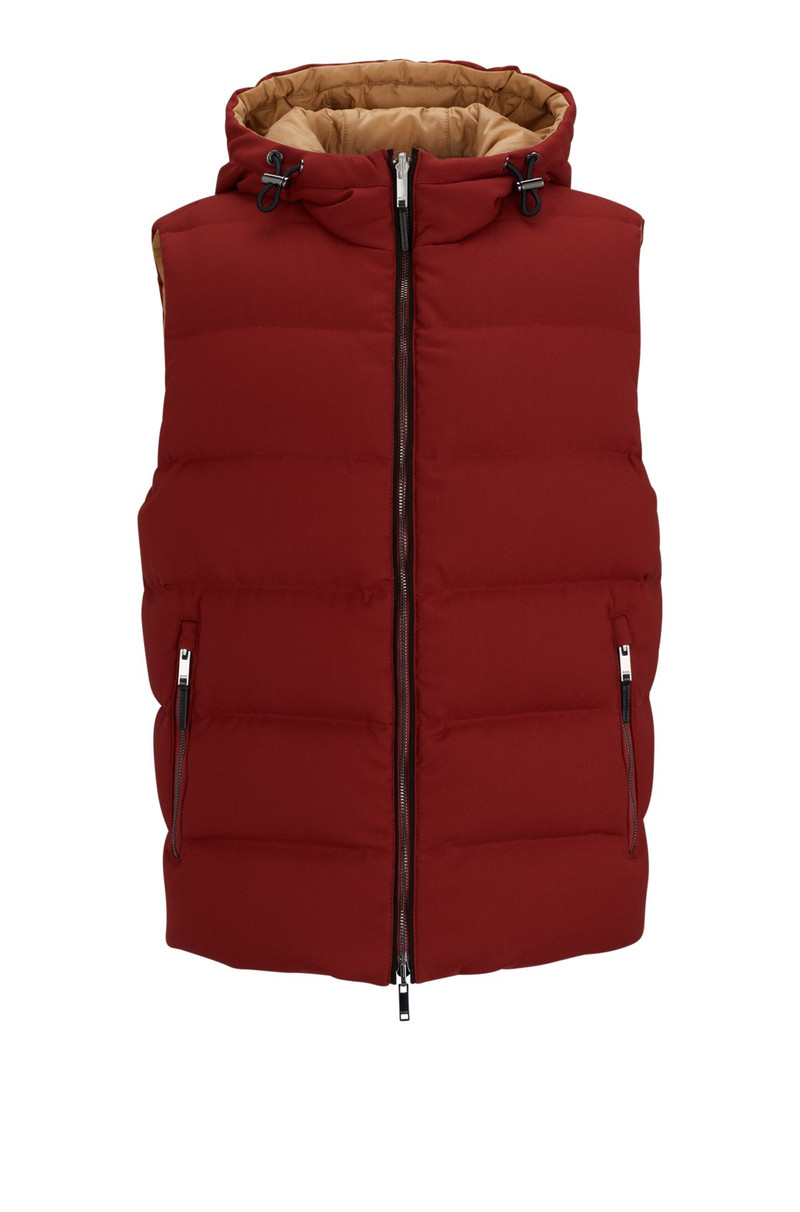 WOOL-BLEND HOODED GILET WITH DOWN FILLING 1