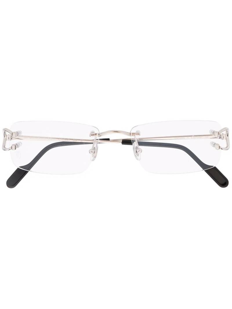 square-frame rimless glasses 1