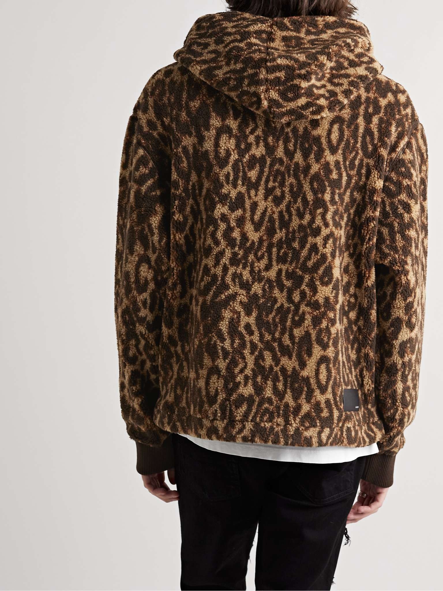 Leopard-Print Fleece Hoodie - 4