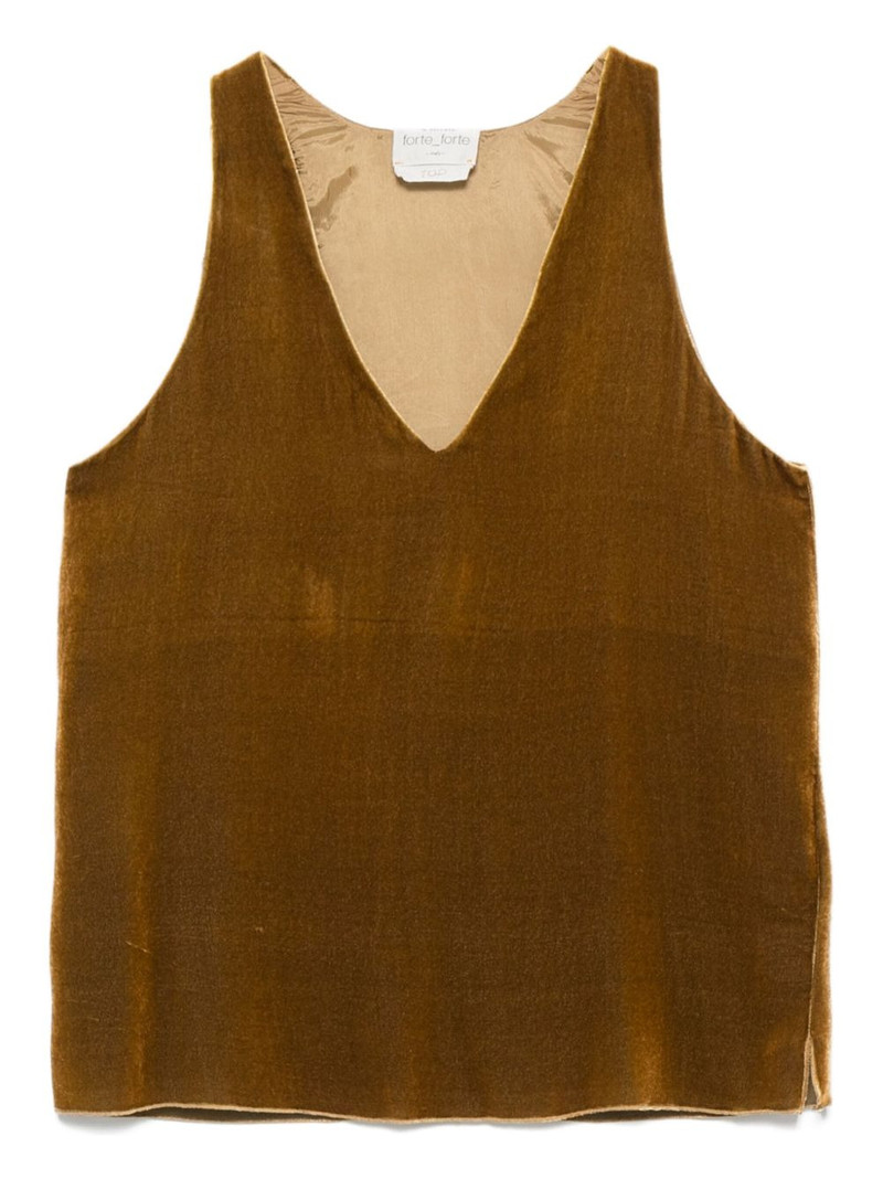 velvet V-neck top 1