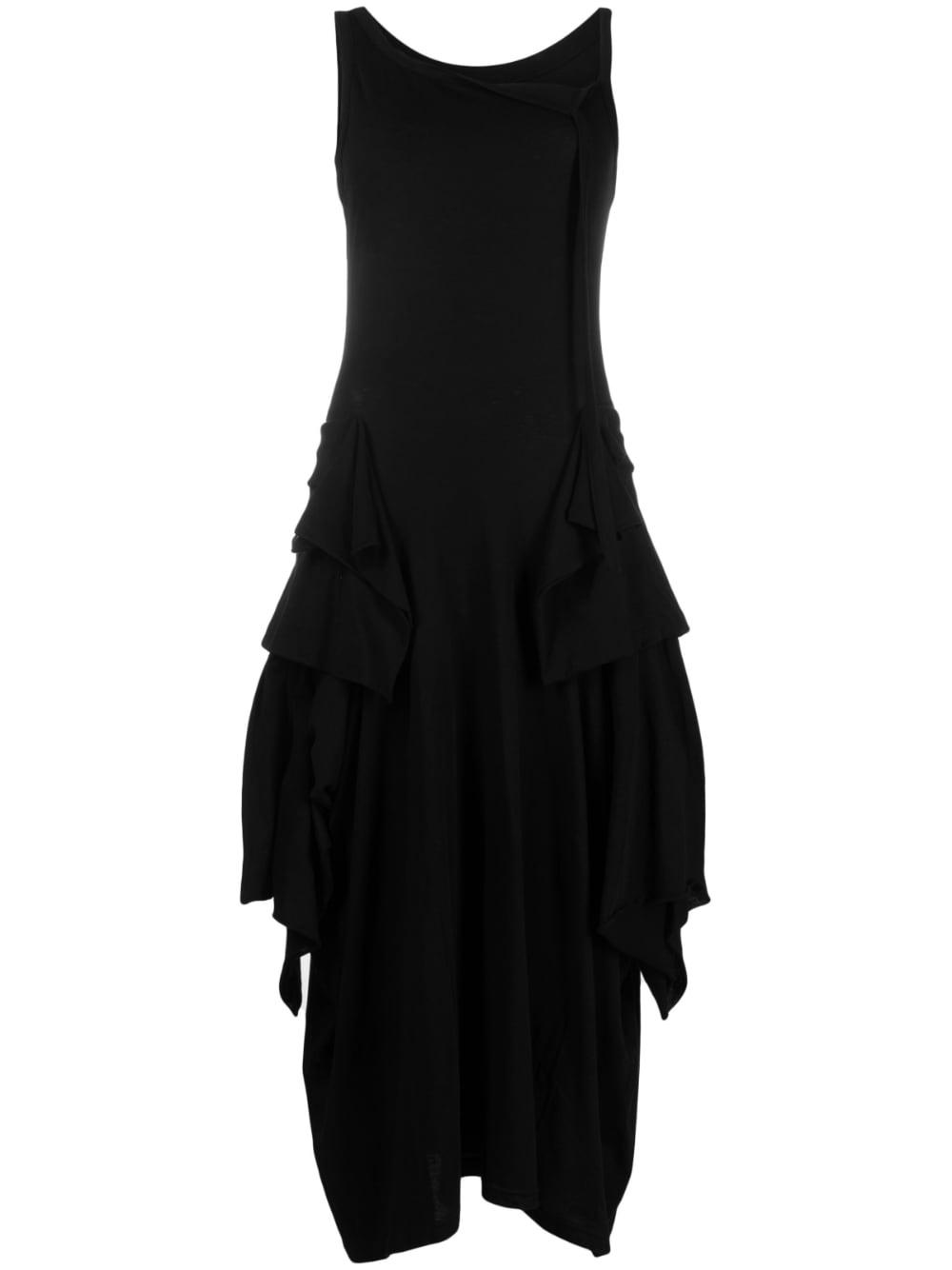 asymmetric-design midi dress - 1