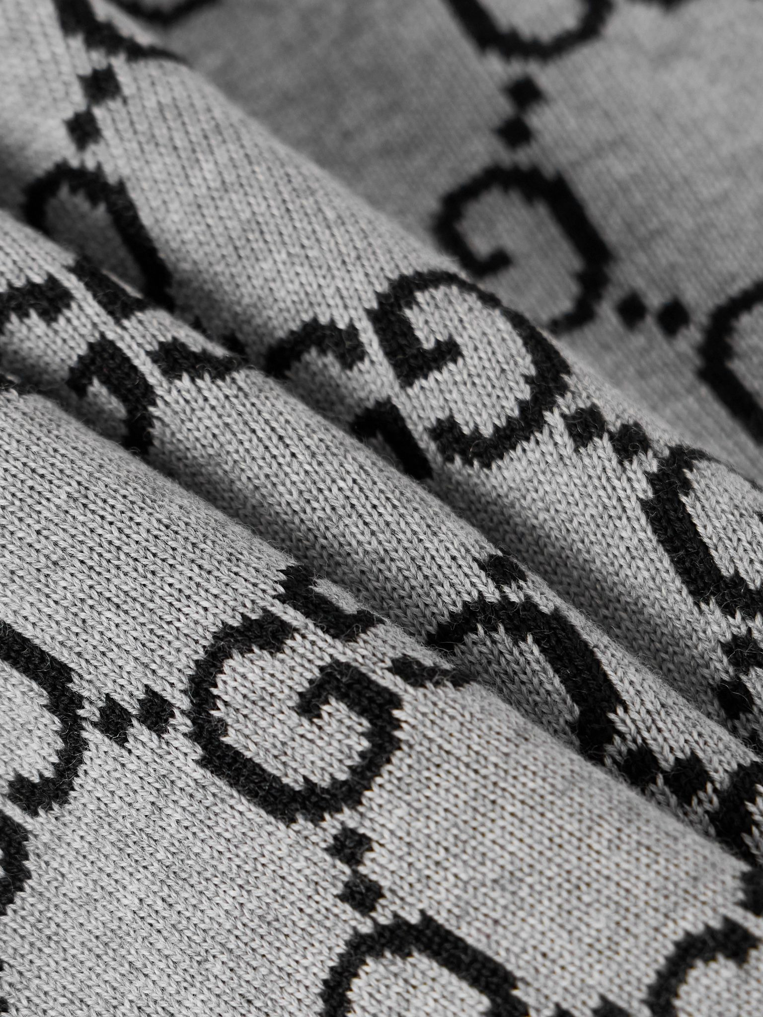 Jacquard-knit wool-blend sweater Gray - 5
