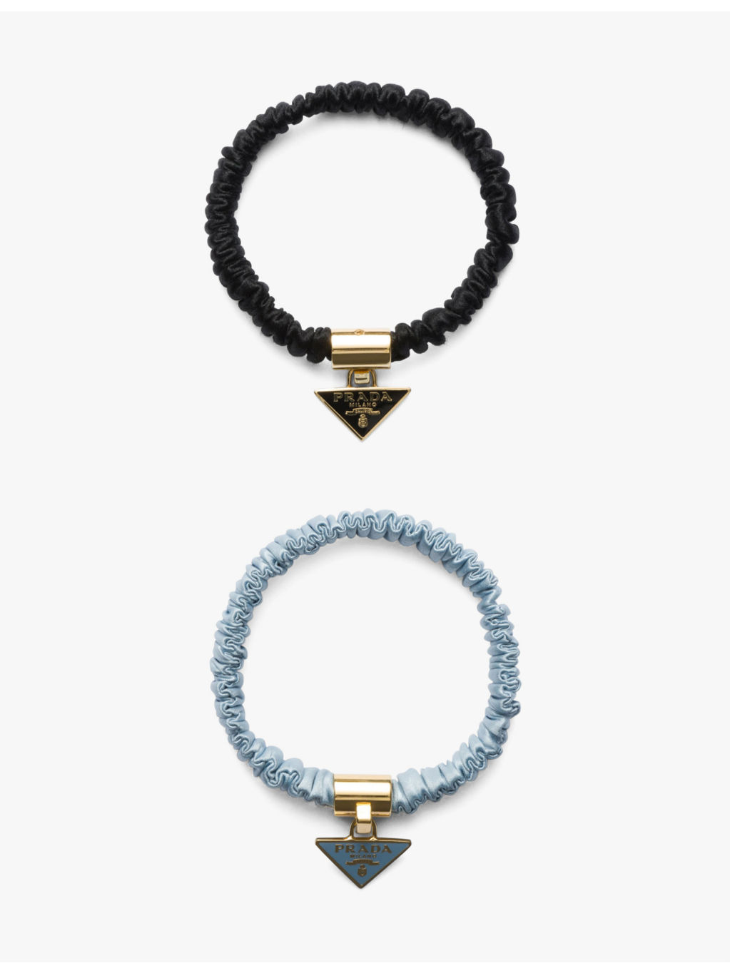 Branded-charm pack of two satin hair ties - 1