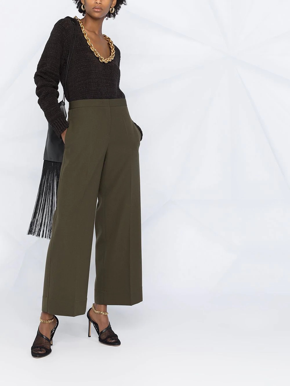 high-waist flared trousers - 2