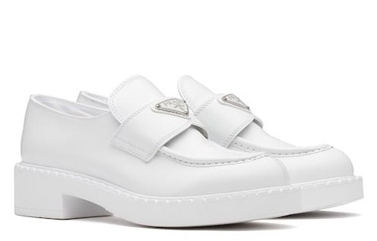 (WMNS) PRADA Leather Loafers 'White' 1D246M_FB05_0ULS_F_0009 - 2