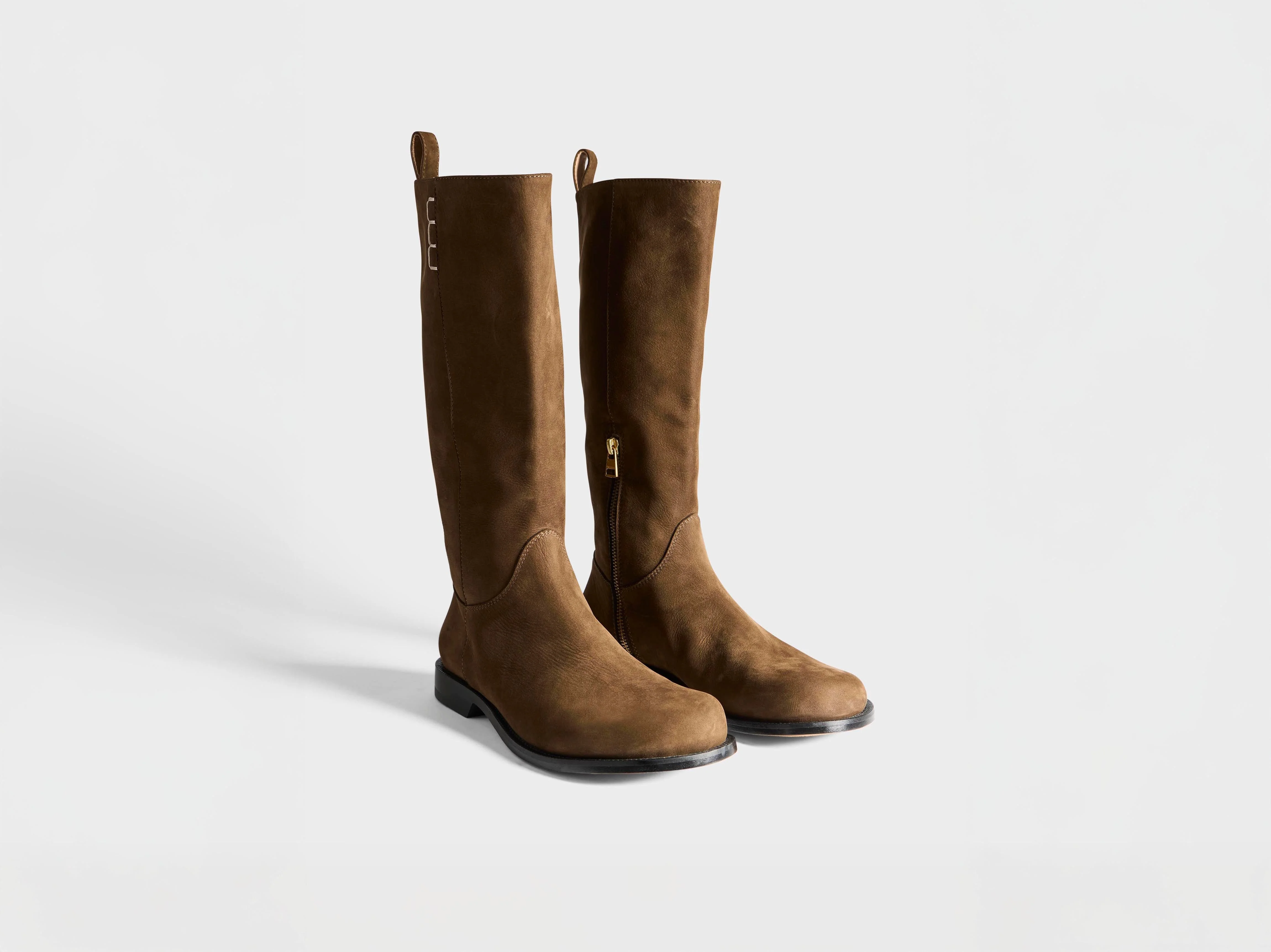 WOMENS LOAFER HIGH BOOT IN BROWN - 1