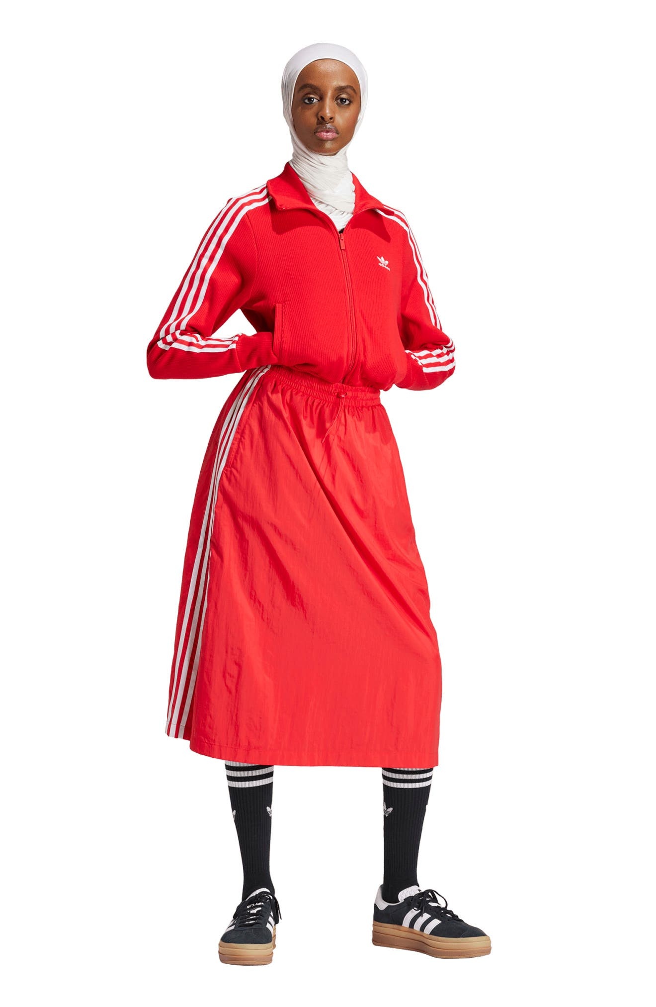 adidas Adicolor 3-Stripes Knit Track Jacket in Better Scarlet at Nordstrom - 5