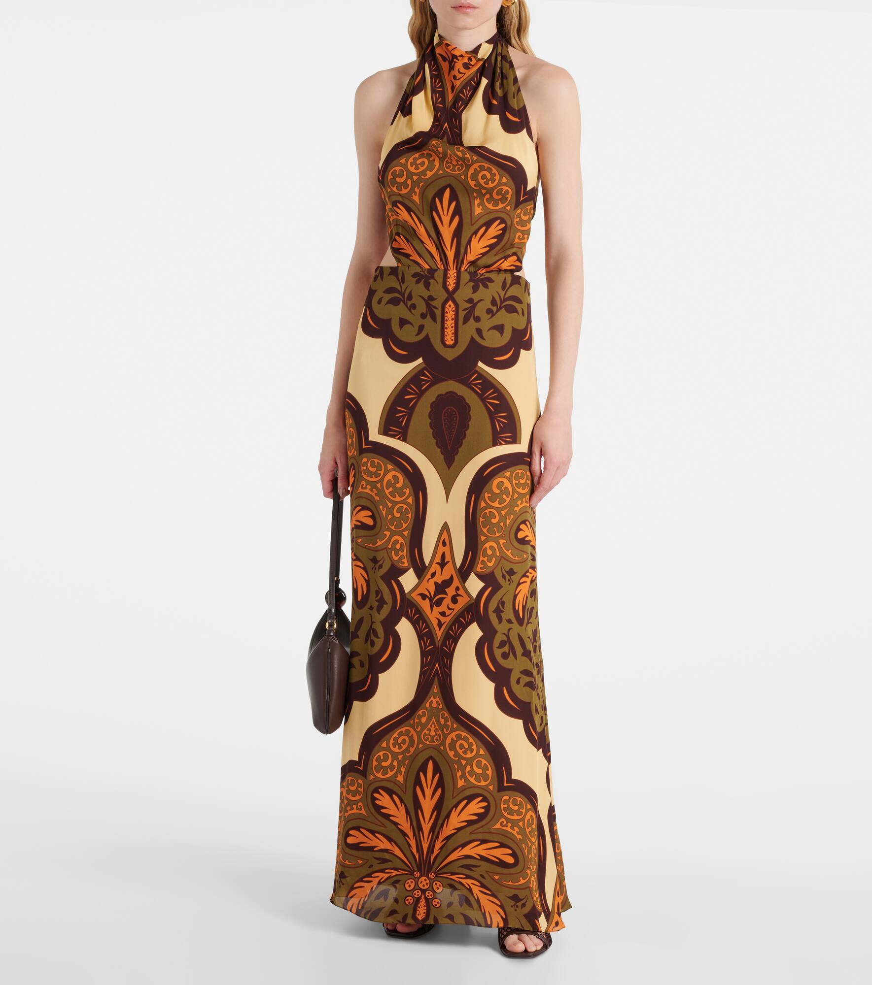 Halterneck printed silk maxi dress - 2