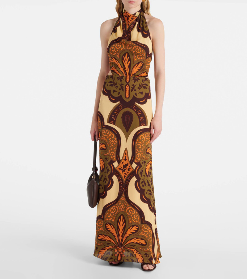 Johanna Ortiz Finding Peace Cutout Silk Maxi Dress multi outlook