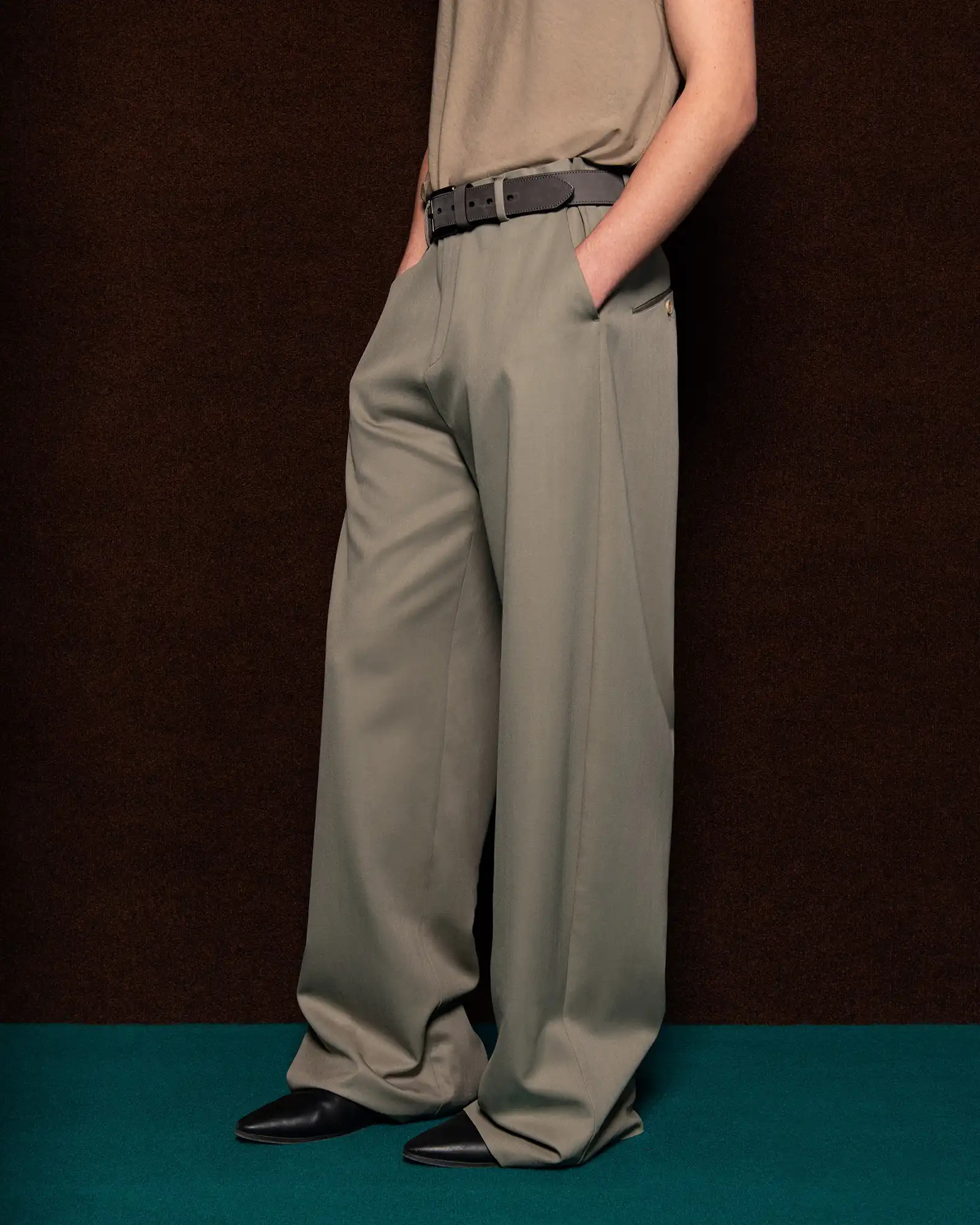 WIDELEG TROUSER KELLY GREEN - 6
