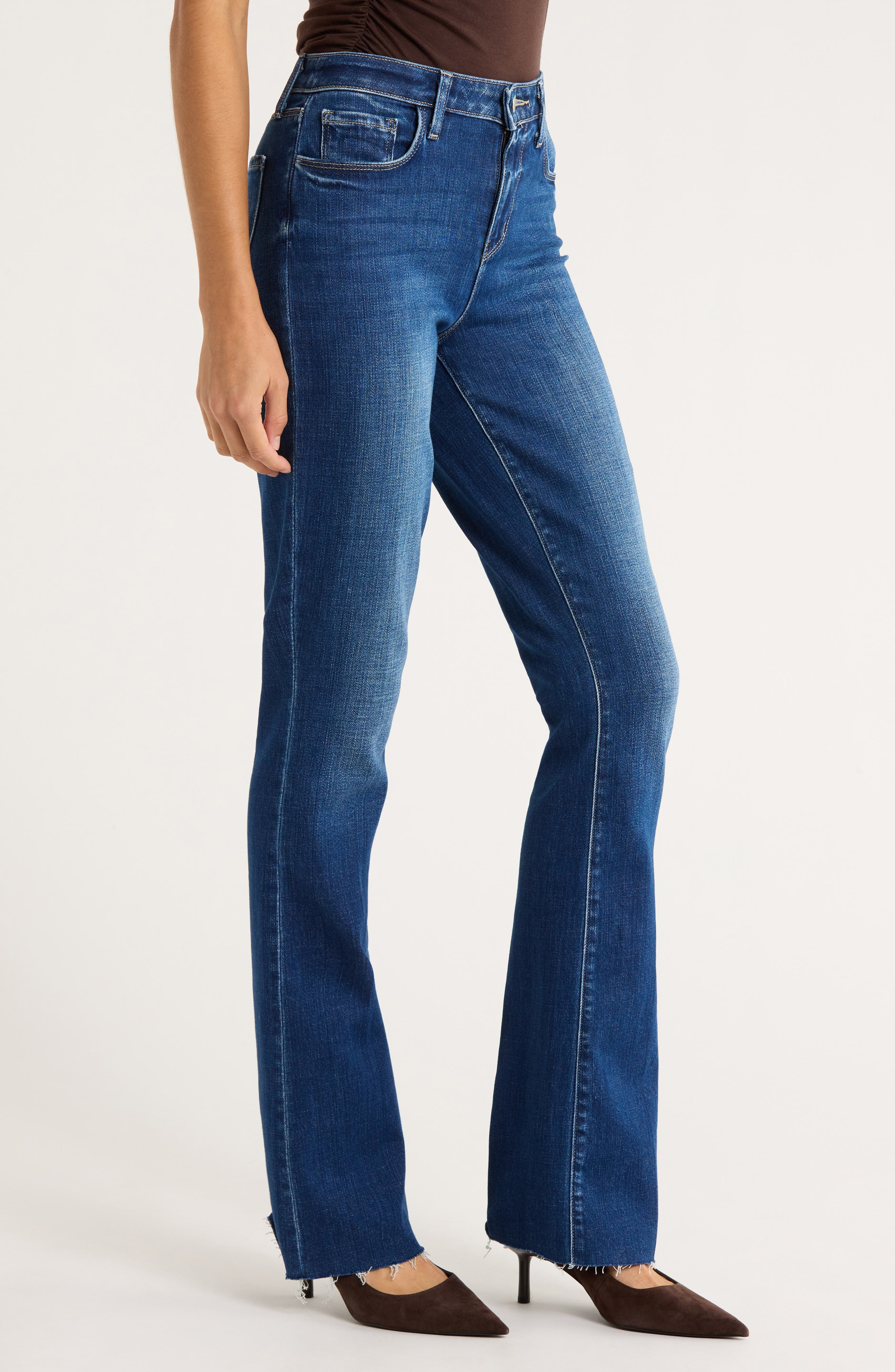L'AGENCE Ruth Raw Hem Straight Leg Jeans in Marvista at Nordstrom - 3