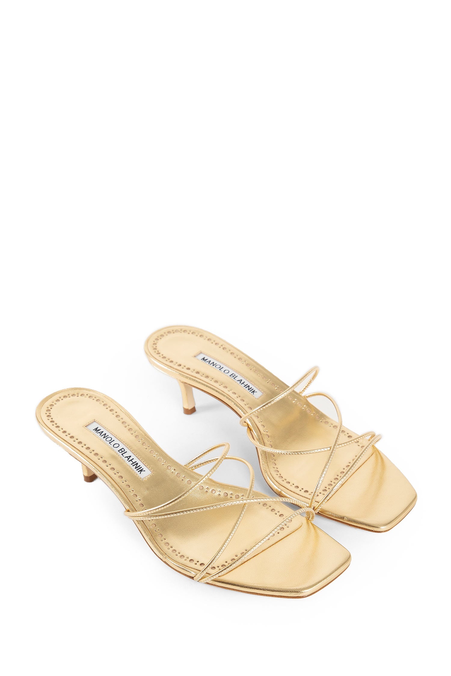 MANOLO BLAHNIK WOMAN GOLD SANDALS - 7