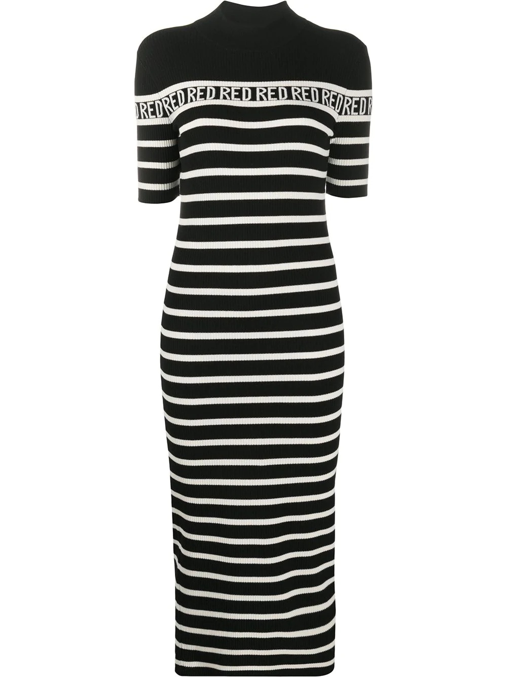 intarsia-knit striped dress - 1